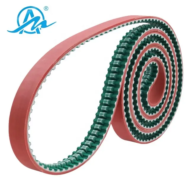 Transmission endless green pu TK10 red rubber timing coating belt