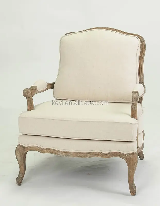 Estilo francés tallada de madera de diseño de sillón de mimbre nuevo brazo silla (CH-300-OAK)