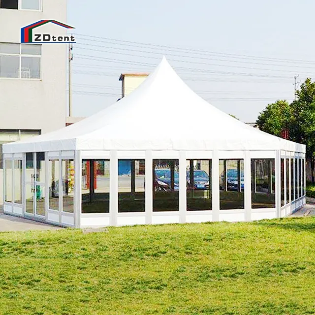 Solid wall polygon tent with high quality aluminum structure outdoor soundproof office tent for events