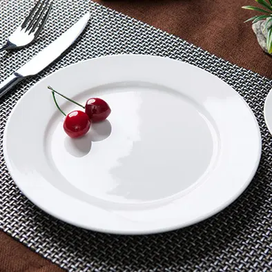 wholesale hotel plate ceramic porcelain white dinner plate