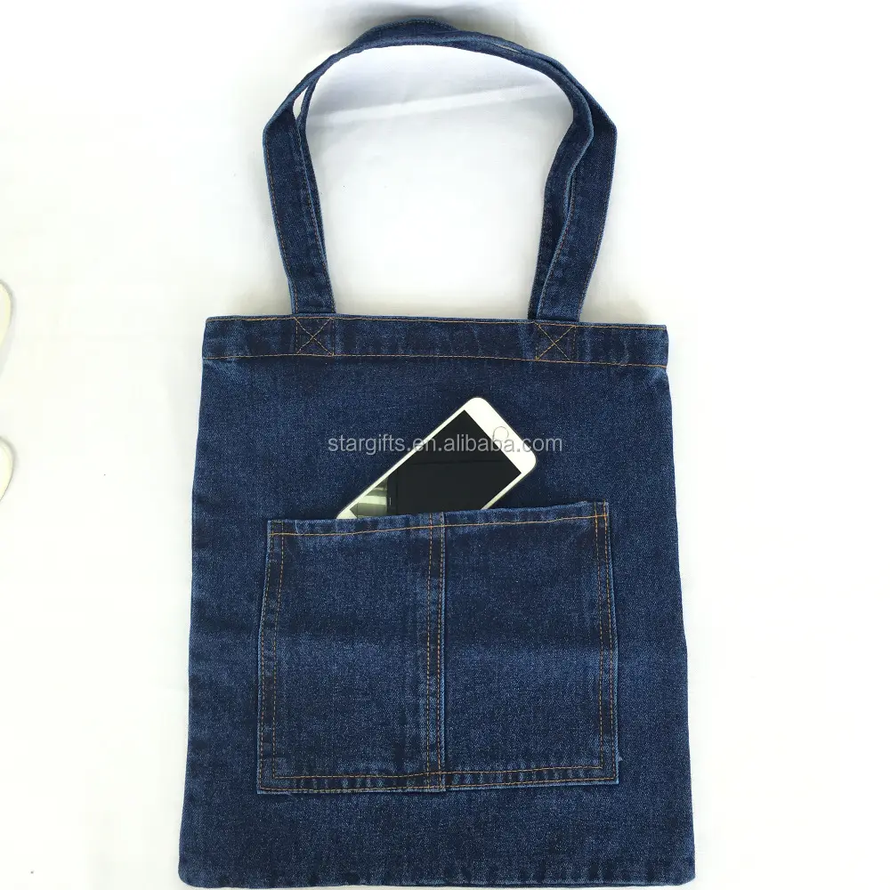 Estilo japonés azul Denim Jeans bolsas para los hombres