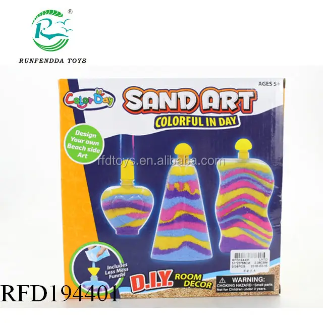 الفنون والحرف اليدوية الملونة الرسم بالرمل للأطفال Diy لعب الرمال الملونة الفن