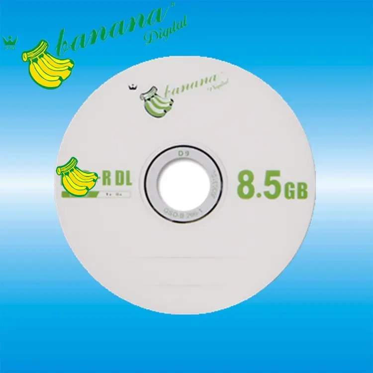 Banana dvd + r dl d9 8.5gb 240min camada dupla 8xspeed media dvd