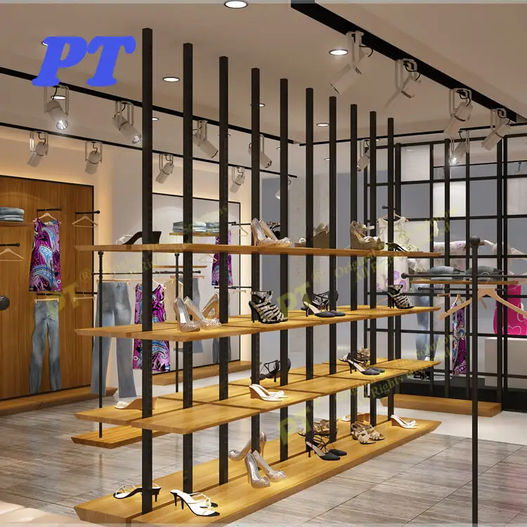 Fashionable online shoe store display racks design in china
