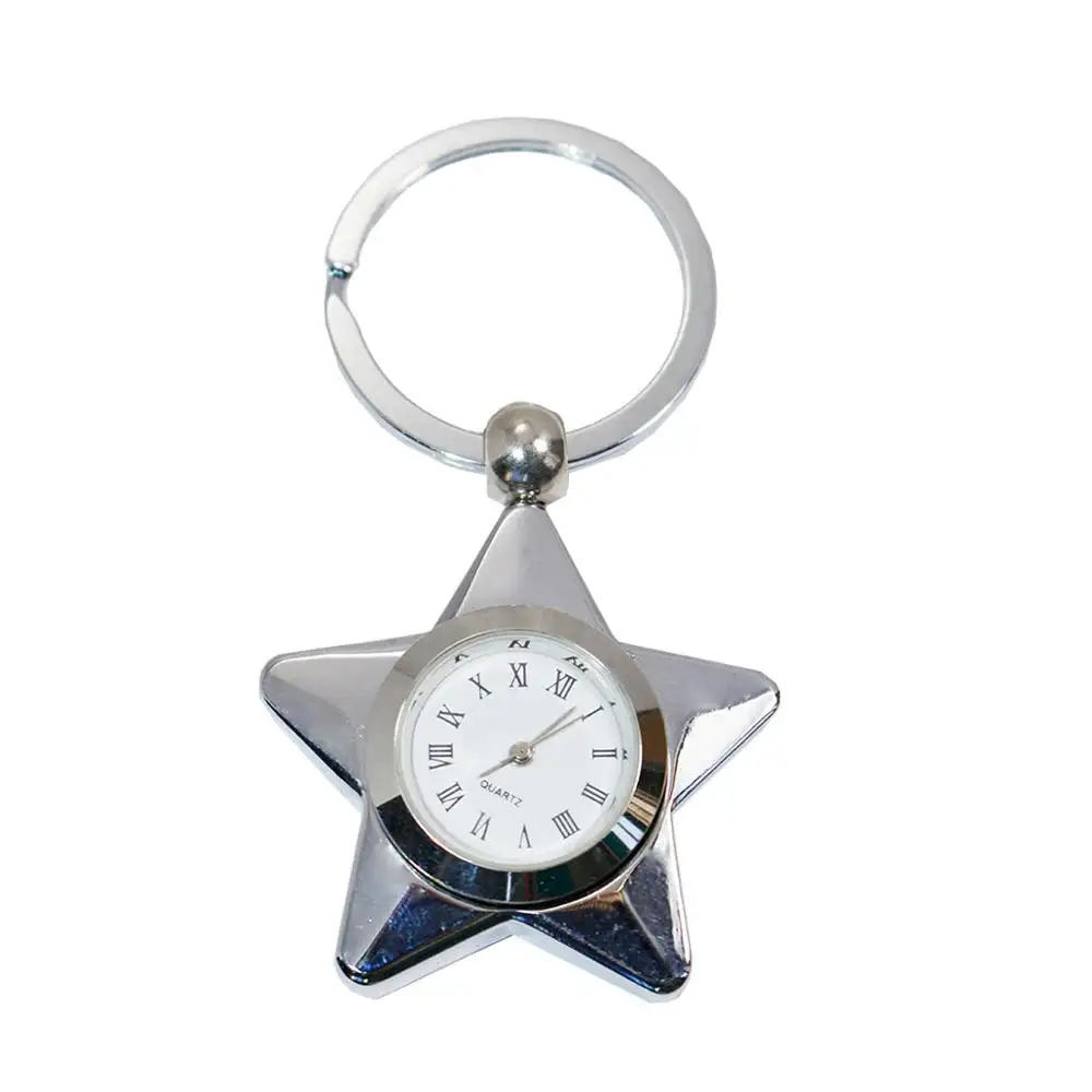 प्रचारक उपहार स्टार के आकार का घड़ी धातु चाबी का गुच्छा कीरिंग