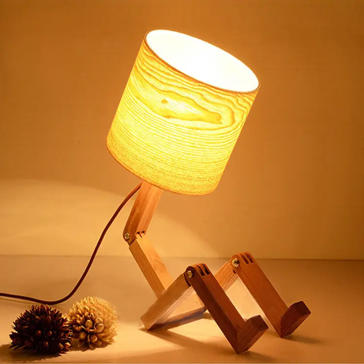 OGS الزخرفية الإضاءة الاطفال القراءة مصباح DIY طاولات خشبية قابلة للتعديل لمبة مكتب للمنزل غرفة نوم