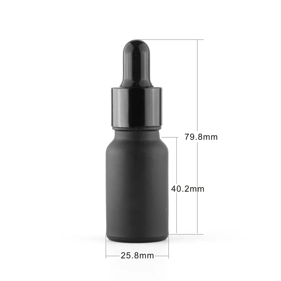 फैक्टरी मूल्य CECO पाले सेओढ़ लिया कांच की बोतल के साथ काले एल्यूमीनियम टोपी 10 ml दौर सीरम बोतल गिलास ड्रॉपर