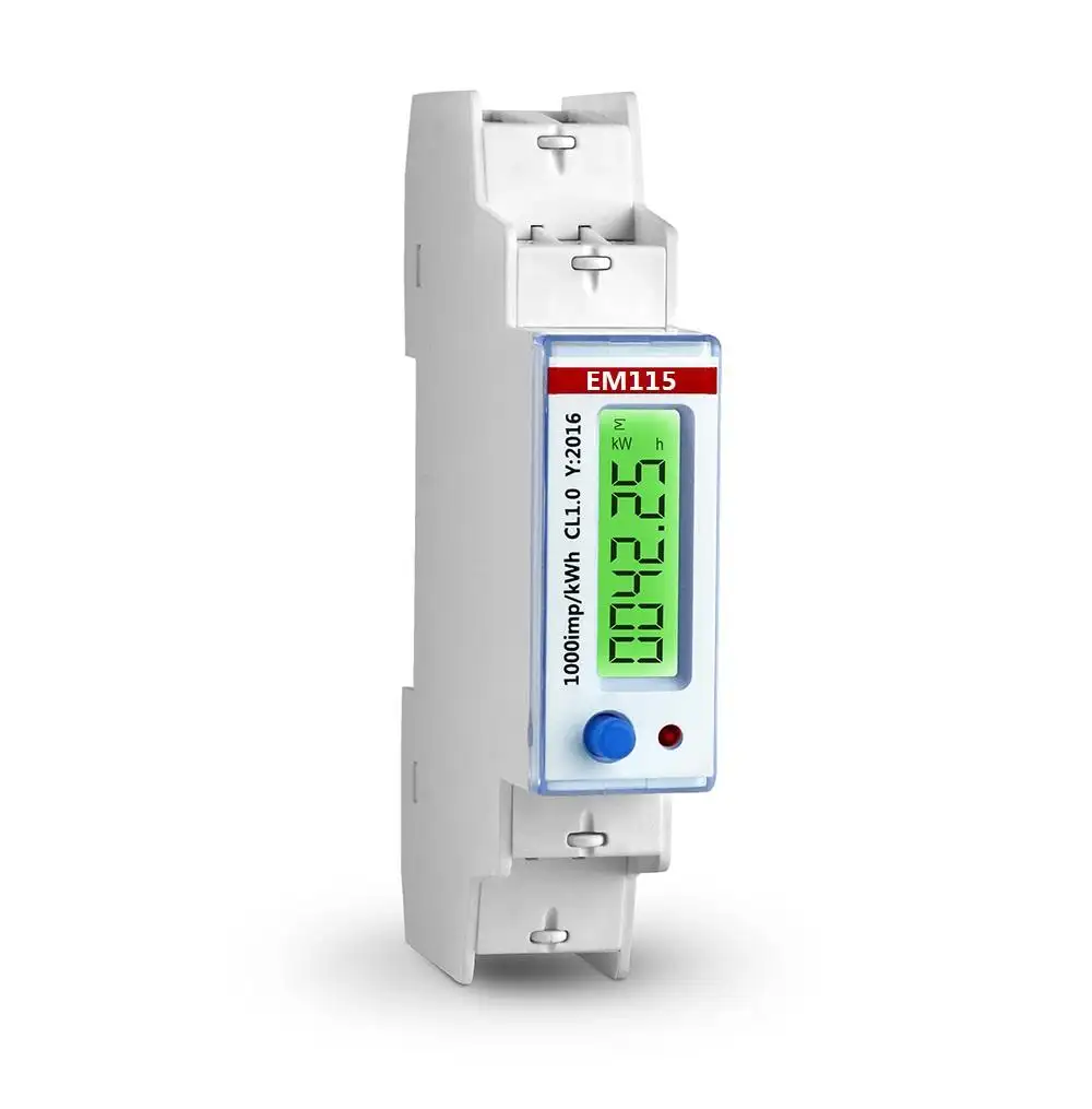 EM115-MOD-PO DC 5(45) Một Pha Kwh Meter Kỹ Thuật Số, Năng Lượng Meter Rs485 Modbus Rtu, Kvarh, KW, Kvar, KVA, PF, Hz, V, A