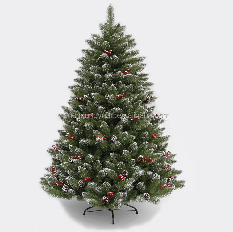 Venta al por mayor de árboles artificiales con cono de pino, decoraciones navideñas para interiores y exteriores, árboles de Navidad de PVC, suministros de decoración navideña
