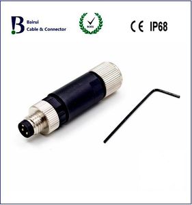 718/<span class=keywords><strong>768</strong></span> M8 4pin nữ chất kết dính thẳng kim loại che chắn không thấm nước IP67 DIN Đồng lĩnh vực cài đặt kết nối cho 2A - Product Image 6