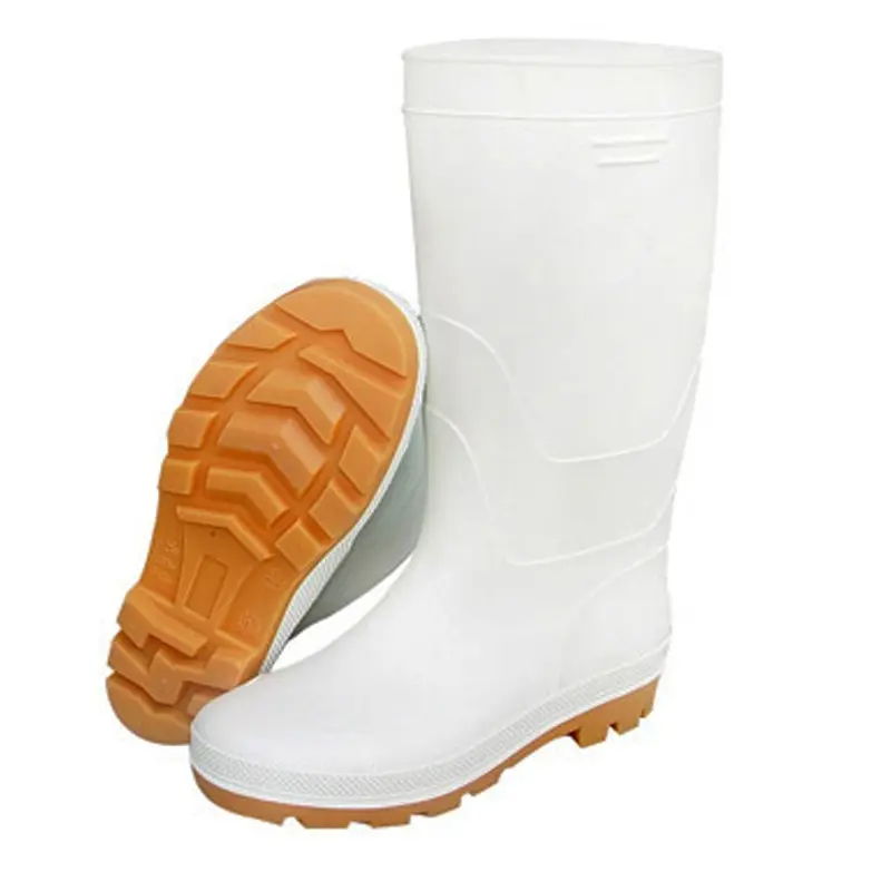 white color pvc rain boots for working manufacture