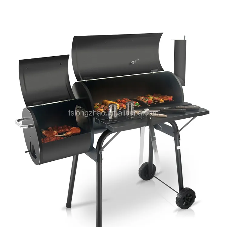 Delux disegno offset barbecue fumatore in legno per esterni pelletm barbecue grill