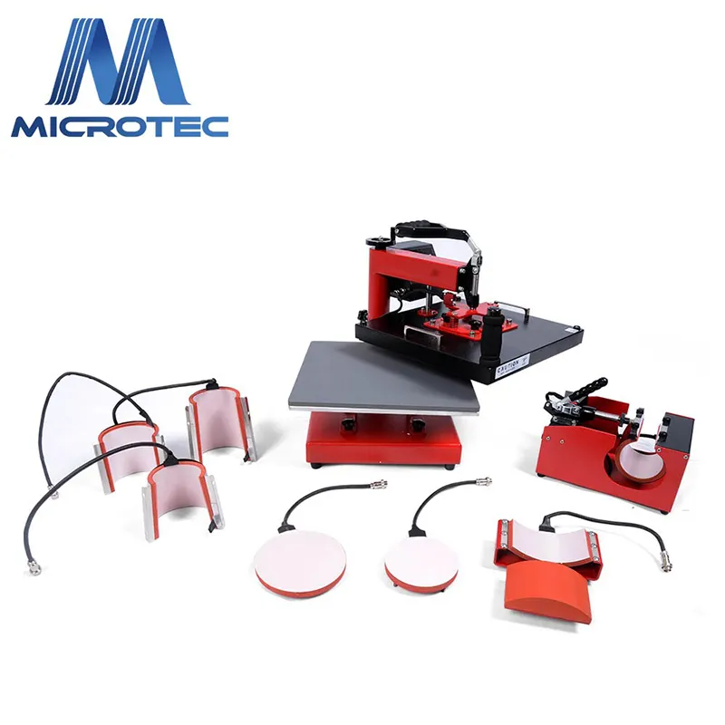 Microtec alta qualidade DCH-800 combo balanço de calor imprensa, multifunção de calor para camisetas, canecas, tampas, placas