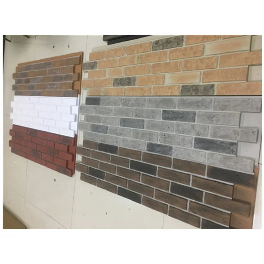 Panel de pared decorativo de piedra sintética de poliuretano con diseño de ladrillo a prueba de agua