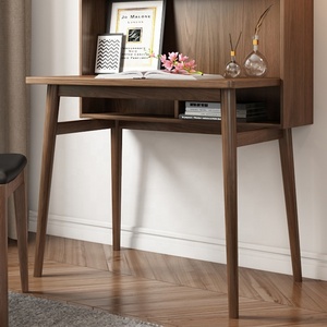 Mueble de estudio con diseño de madera, estantería de almacenamiento, mesa de escritorio de ordenador moderna - Product Image 4