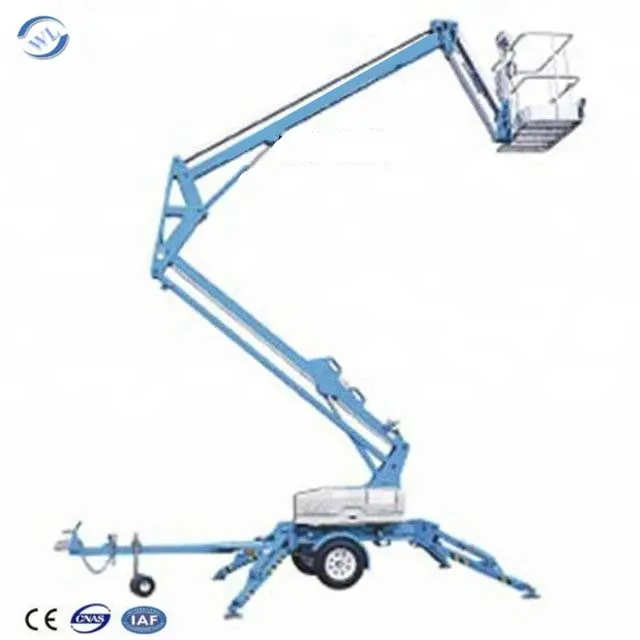 Rimorchio montato cherry picker pieghevole del braccio di sollevamento aerea boom ascensore WL-16