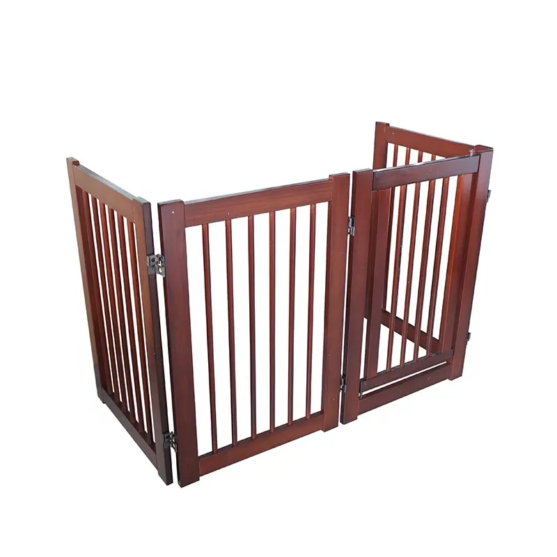 ไม้พับสุนัขสัตว์เลี้ยงรั้วประตูรั้ว Playpen ยืนความปลอดภัยในร่ม Barrier