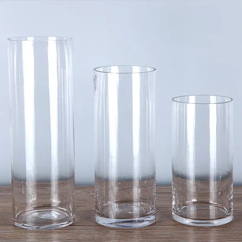 Vaso de vidro cristal transparente, venda por atacado direto da fábrica, decoração casa