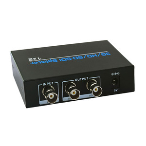 SD-SDI HD-SDI 3G-SDI 分离器 1x2 BNC 1 输入和 2 输出，用于监视器摄像机 DVR 闭路电视视频编码器广播