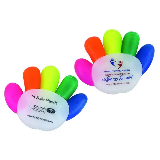 amostras grátis atacado logotipo personalizado barato presente promocional dedos caneta marcador em forma de mão logotipo personalizado