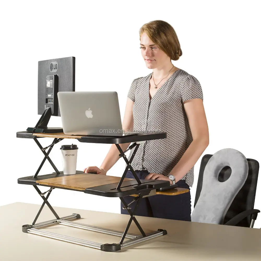 שולחן מתקפל שולחן מחשב הנייד גדול מתכוונן לשבת לעמוד עבור צג imac