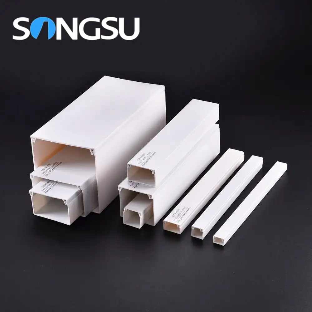 Songsu Pvc Cable Cover Wall Electric Trunking Ceiling/Canaletas Para Electicidad