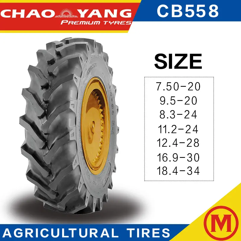 Chaoyang trator agrícola cb558 7.5-20 para pneus de fazenda