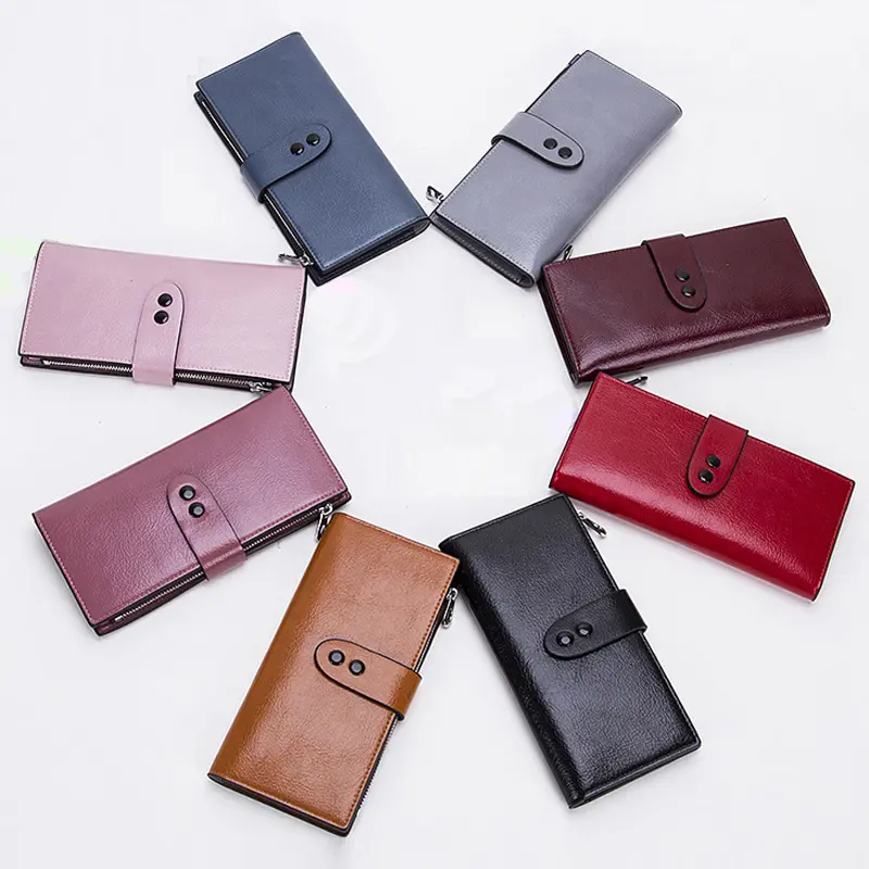 New Korean fashion lady wallet double buckle elegant coin purse big capacity money bag for women