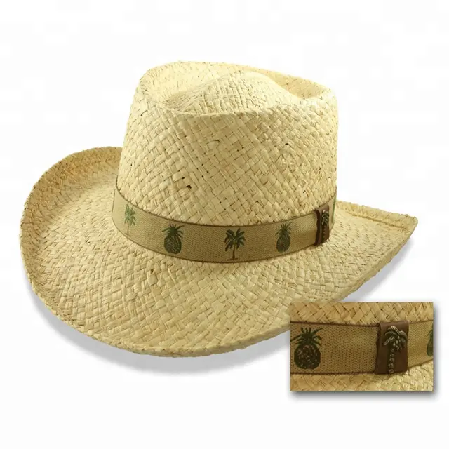 Sombrero de paja de rafia orgánica para jugador, talla M, L, XL, panamá, Golf, palmera de verano