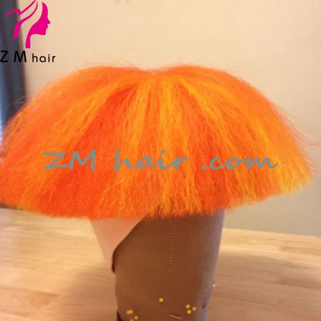 Atacado mix laranja amarelo palhaço yak Peruca fantasia cabelo