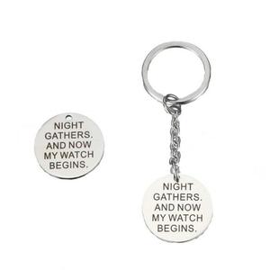 נירוסטה אישית מפתח שרשרת תכשיטי תליון עגול Keyring משפחה חבר מתנה-לילה אוסף ועכשיו שלי שעון מתחיל