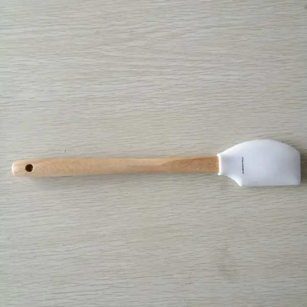 novelty printed butter spatula silicone scraper with wooden handle
