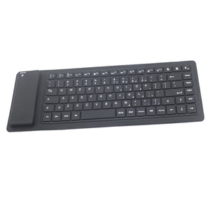 Teclado enrollable flexible inalámbrico, teclado inalámbrico impermeable enrollable de silicona portátil para IOS Windows Android Tablets Laptop - Product Image 3