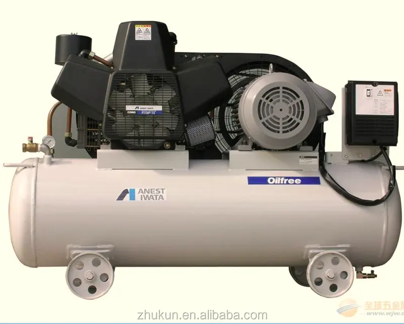 ใหม่ Anest Iwata Air คอมเพรสเซอร์น้ำมันฟรีลูกสูบประเภท AC Power 5.5kw