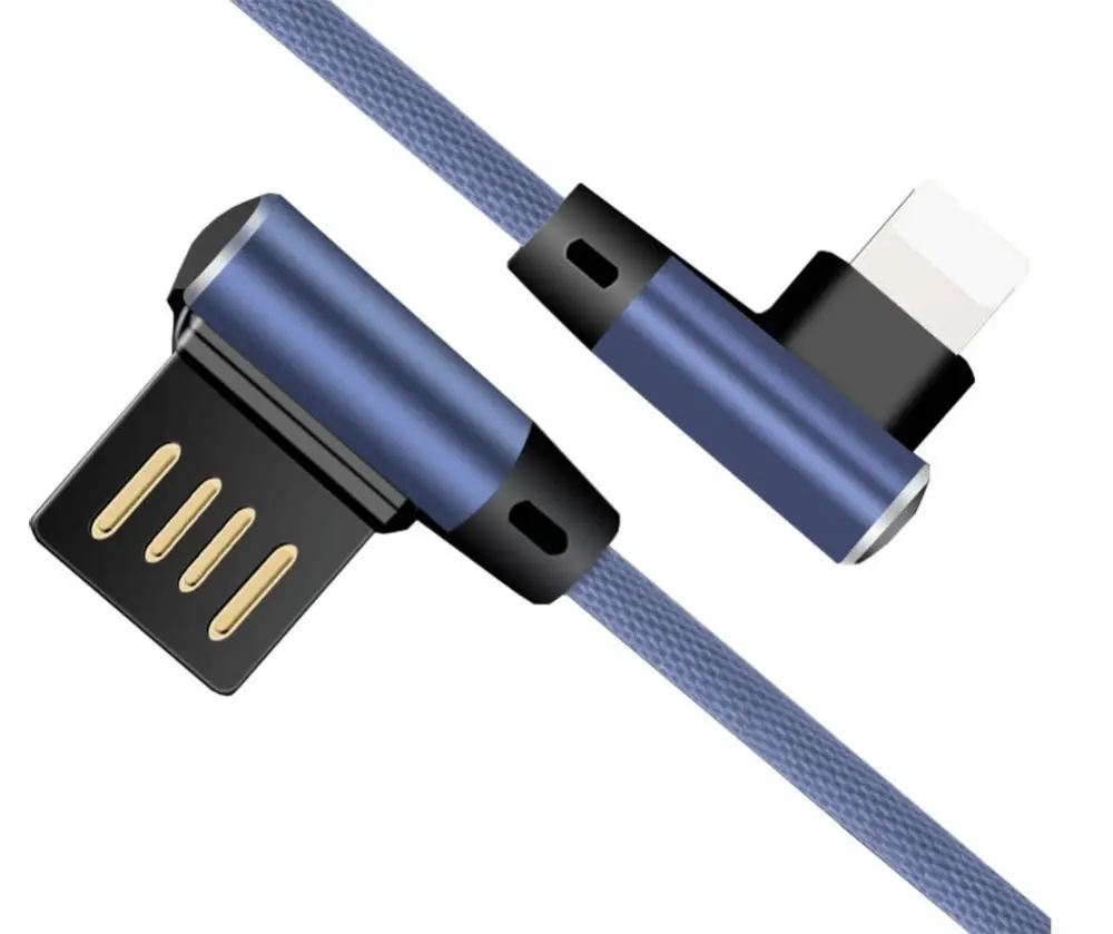 Gebogen hoofd usb 2.0 opladen kabel elleboog ontwerp 90 graden gebogen micro usb-kabel