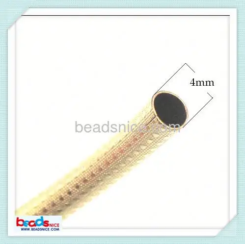 Beadsnice ID 25943-Cuentas de tubo de oro, patrón texturizado curvo, joyas rellenas de oro, venta al por mayor