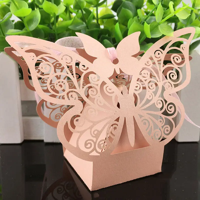 Decoraciones de mariposas para bodas, bolsa de dulces, regalos para invitados