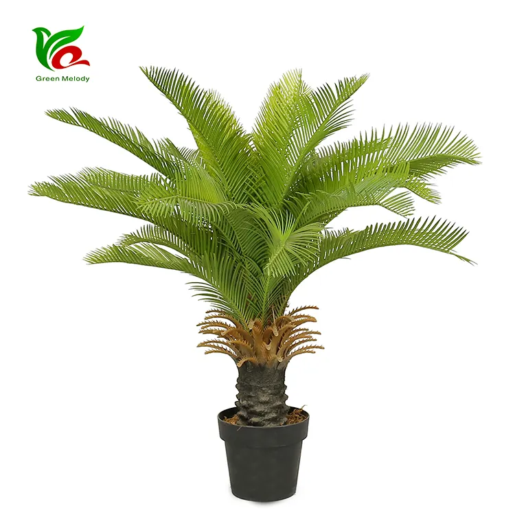 Independiente-diseño de 0,9 m decoración de interiores de plástico Bonsai Cycas Revoluta de árbol de palma