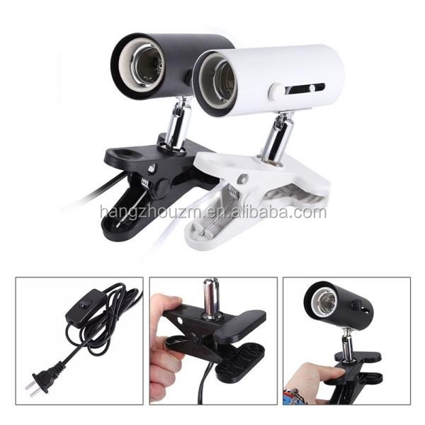 Black Short neck clamp lamp with on/off switch