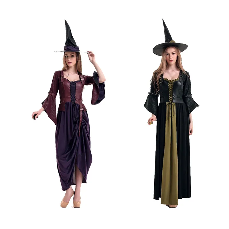 Moda hot sexy trajes da bruxa de Halloween para as mulheres