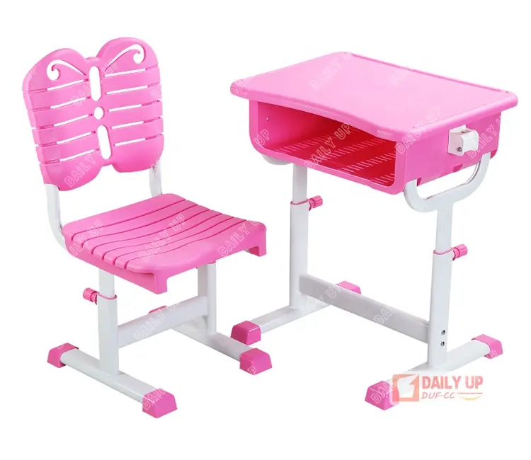 Adjustable School Desk and Chair High-Primary School Table and Chairs Plastic Modern School Desk And Chair