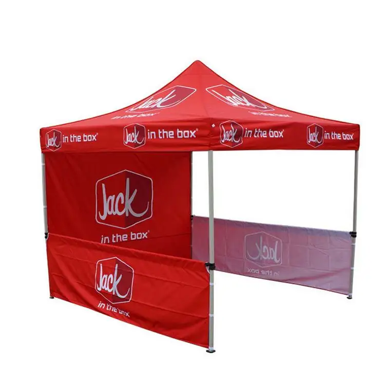 Tenda a baldacchino pubblicitaria personalizzata gazebo tenda da esposizione pieghevole nera in alluminio per eventi all'aperto con logo