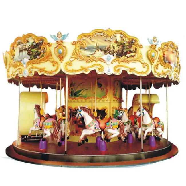 Attrezzature per parchi di divertimenti articoli per giocattoli merry go round electric kids horse ride usato carousel in vendita