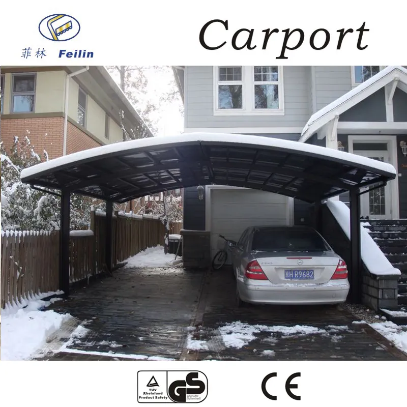 Sombra de estacionamento de alumínio, forte e durável, material de armação de metal e garagens, canudos e portas, tipo proteção de chuva para carro