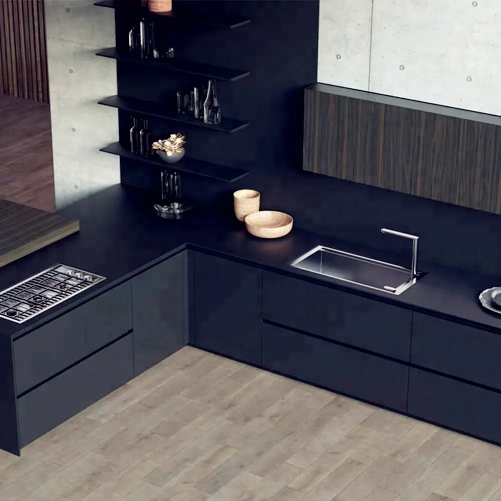 2021 hangzhou vermonte design simples de madeira, pronto para montar modernos pequena cozinha