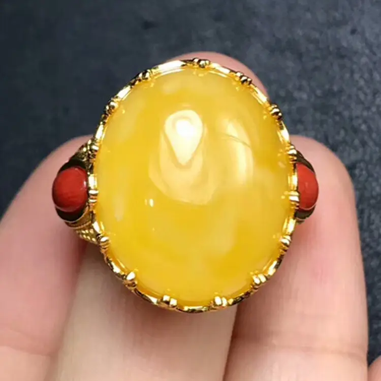 Bague de fiançailles en argent sterling Offre Spéciale pour femmes, bijoux fins, pierres précieuses naturelles, ambre jaune, ajustable, à la mode, 925