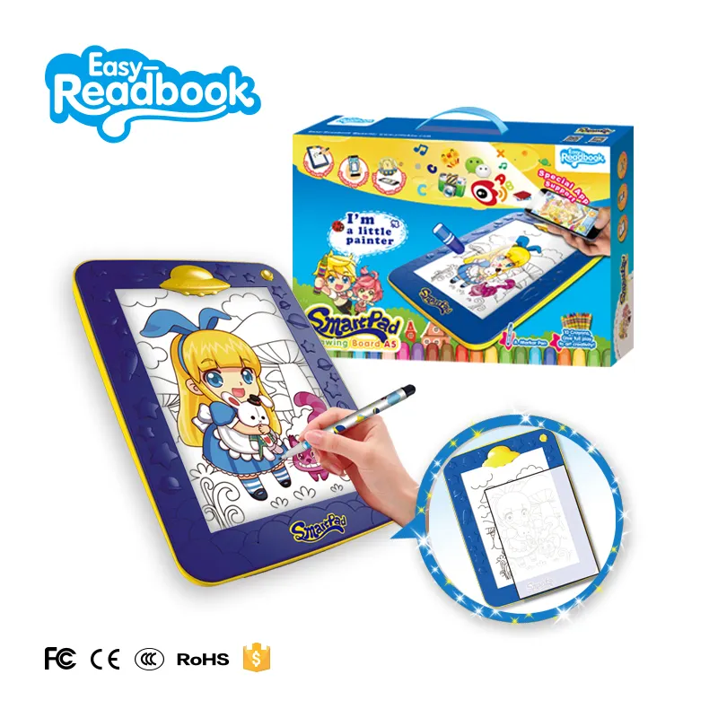 Carnet de croquis de jouet d'apprentissage précoce de haute qualité Led Light Magic Drawing Board pour garçons et filles