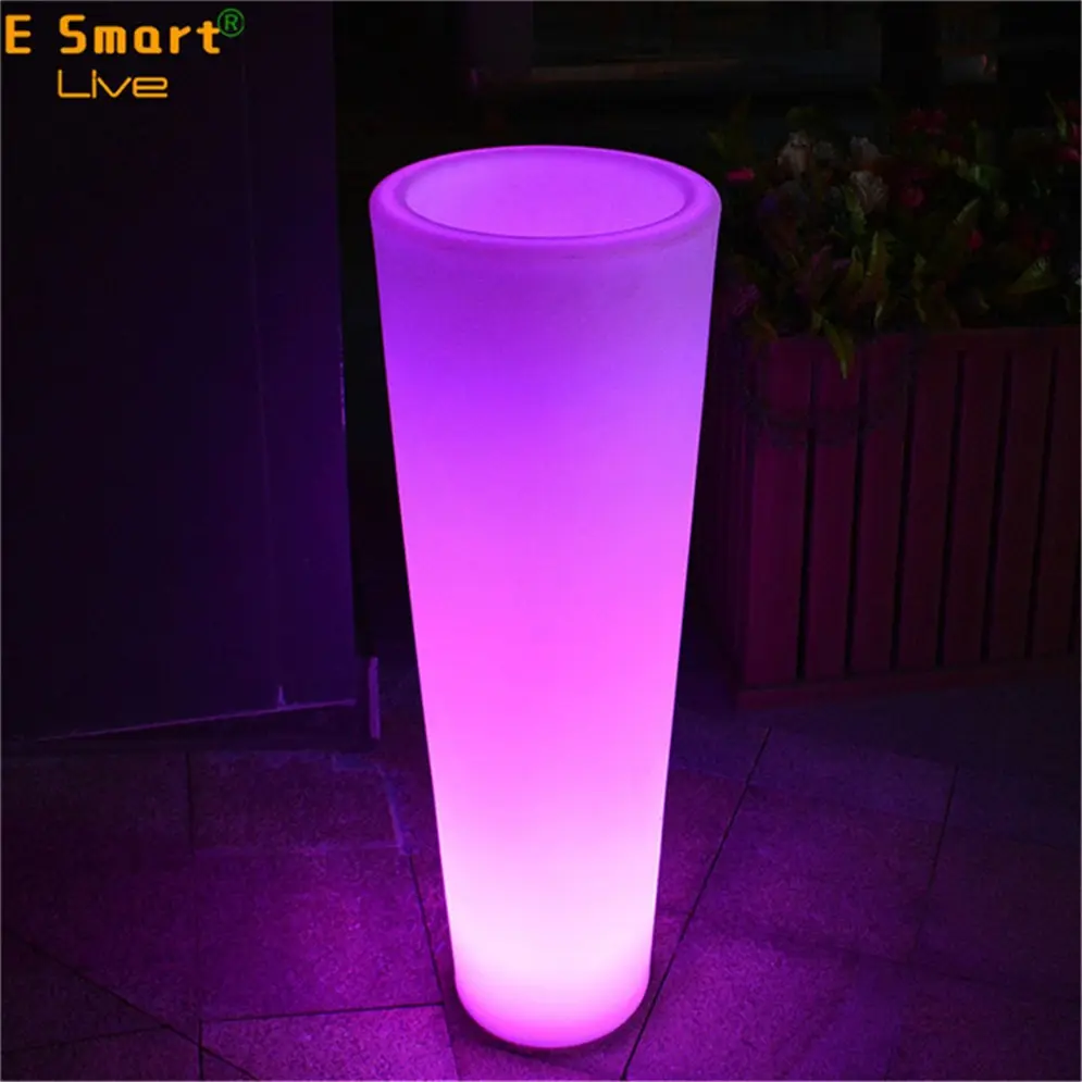 Waterproof IP54 outdoor home decoration light vases led lighted flower pot exhibition luminous colorful flowerpot