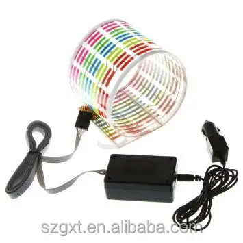 다채로운 플래시 자동차 스티커 음악 리듬 LED EL 라이트 램프 사운드 활성화 이퀄라이저