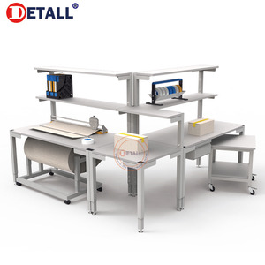 Detall. עצרת עבודת שולחנות הרכבה קו מסוע נירוסטה מסתובב אריזה שולחן